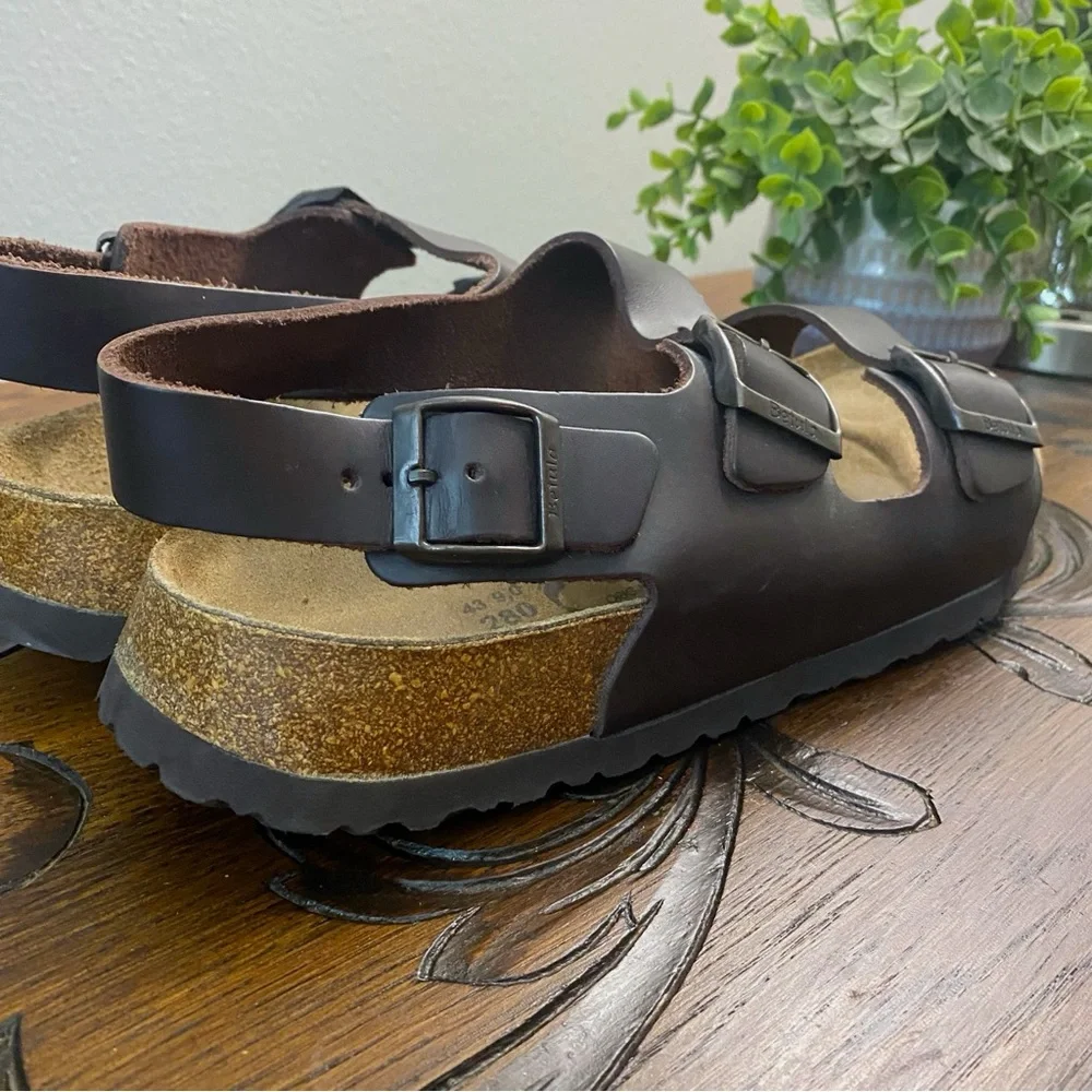 Birkenstock / Milano Brown Sandals sz 10 - Picture 4 of 7